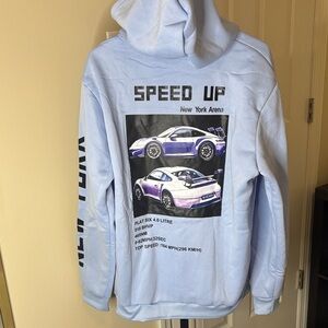 Speed Up Light Blue Car Hoodie